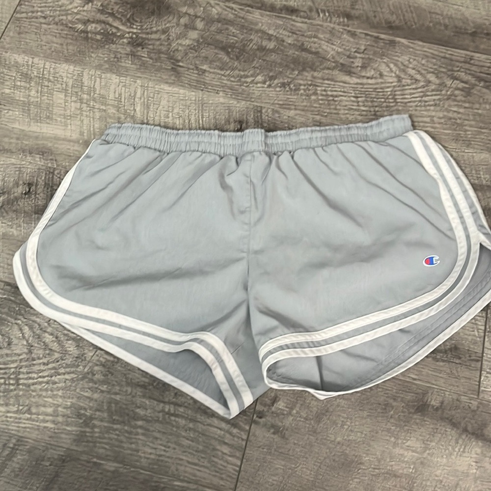 Champion grey and white athletic shorts size large